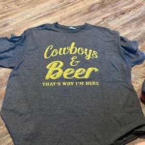 Cowboys and beer tee